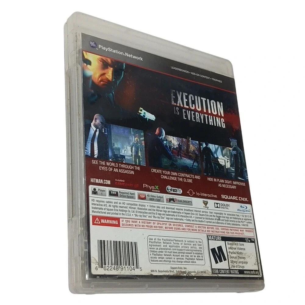 Square Enix Hitman Absolution‎ PS3 OS Red Stealth Action Agent 47 Complete